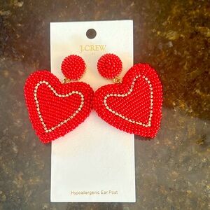 J Crew Heart Earrings ❤️❤️